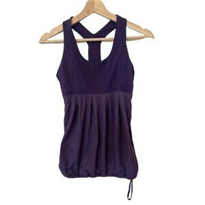 Lululemon Purple Racerback Workout Tank Top Women's 4 Built in Bra Scoop Neck
